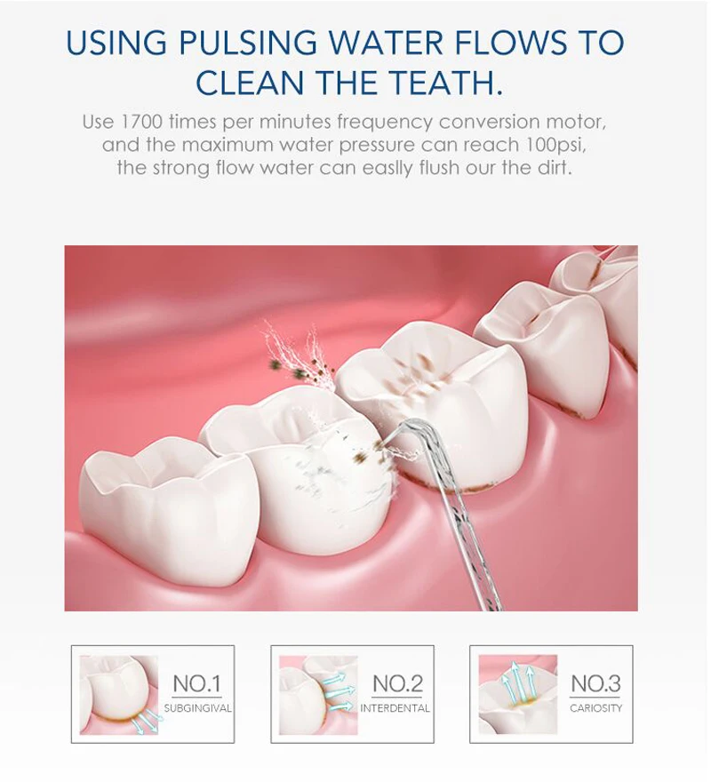 Электрическая зубная нить для зубов с емкостью 600 мл и 8 многофункциональными наконечниками для чистки полости рта, ирригатор для чистки зубов