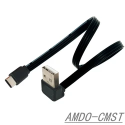 Versatile Angled USB - C to USB 2.0 Data Cable - Flat Design, Multiple Lengths Available - 1m (AMDO - CMST)