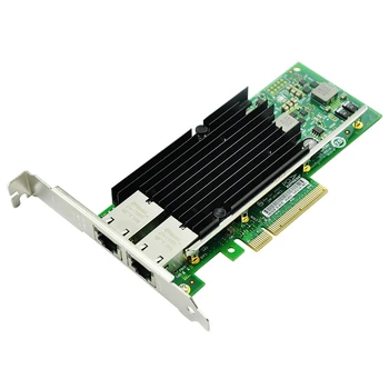 

10Gb PCI-E NIC Network Card, for X540-T2 with Intel X540 Chip, Dual Copper RJ45 Port, PCI Express X8 with Dual RJ45 Port Server