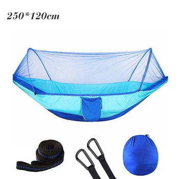 

Hanging Bed Hammock Mosquito Net Hiking Mountaineering Set Kit Steel Buckles
