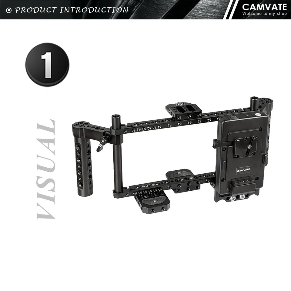 Adjustable Director's Monitor Cage Rig With Dual Cheese Handle Grip & V lock Qui