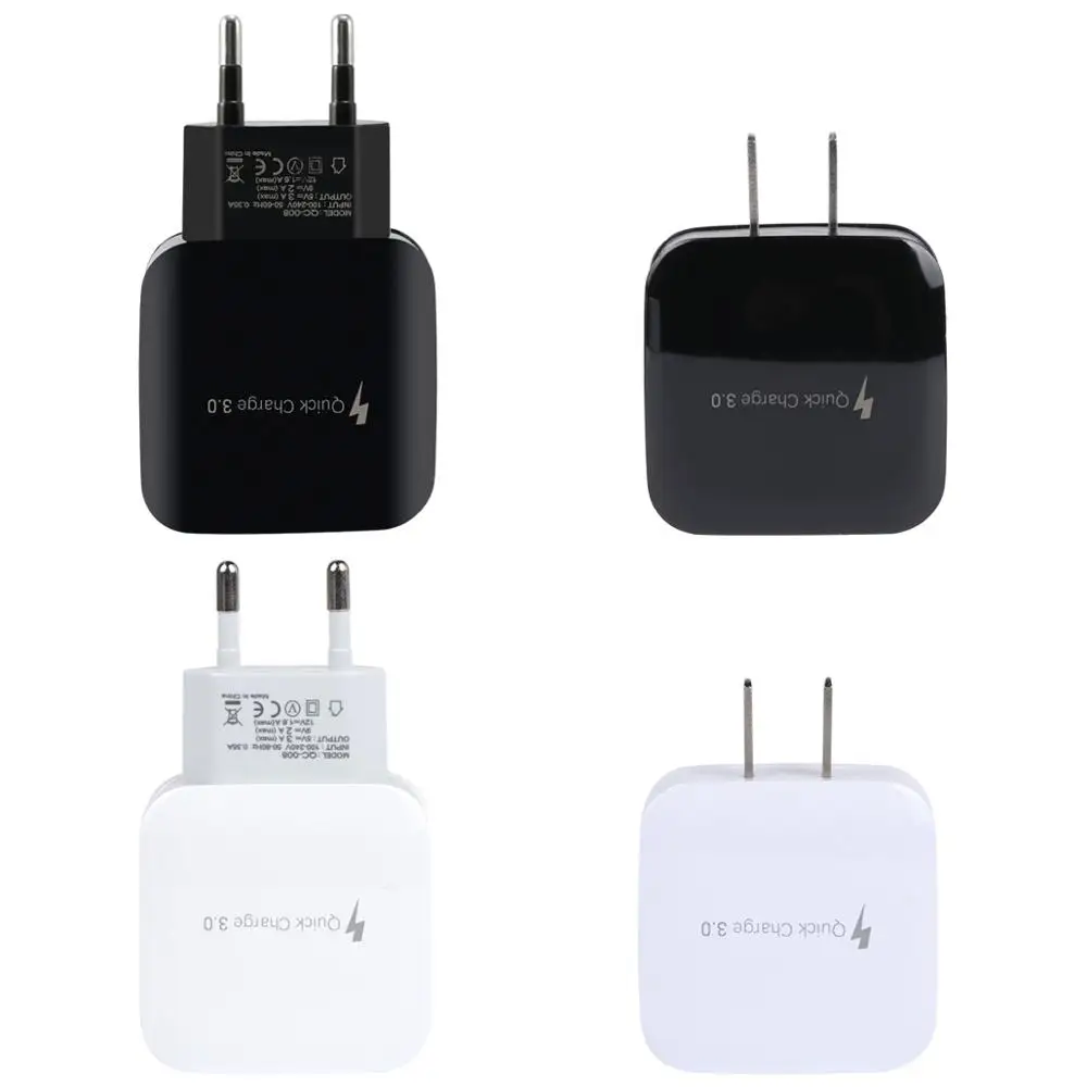 QC3.0 USB зарядное устройство для путешествий ПК противопожарный материал EU/US Plug быстрое зарядное устройство настенное зарядное устройство Быстрая зарядка 3,0 5V 3A для смартфона