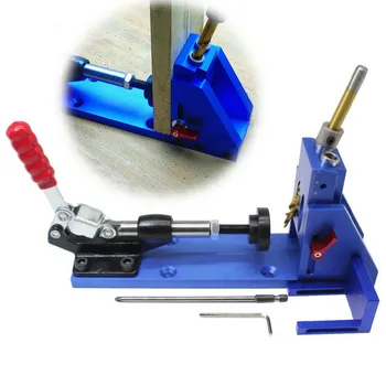 

Woodworking Hole Jig Drill Guide Carpenter Kit System Inclined Hole Drill Tools Clamp Base Drill Bit Kit System Pocket Hole