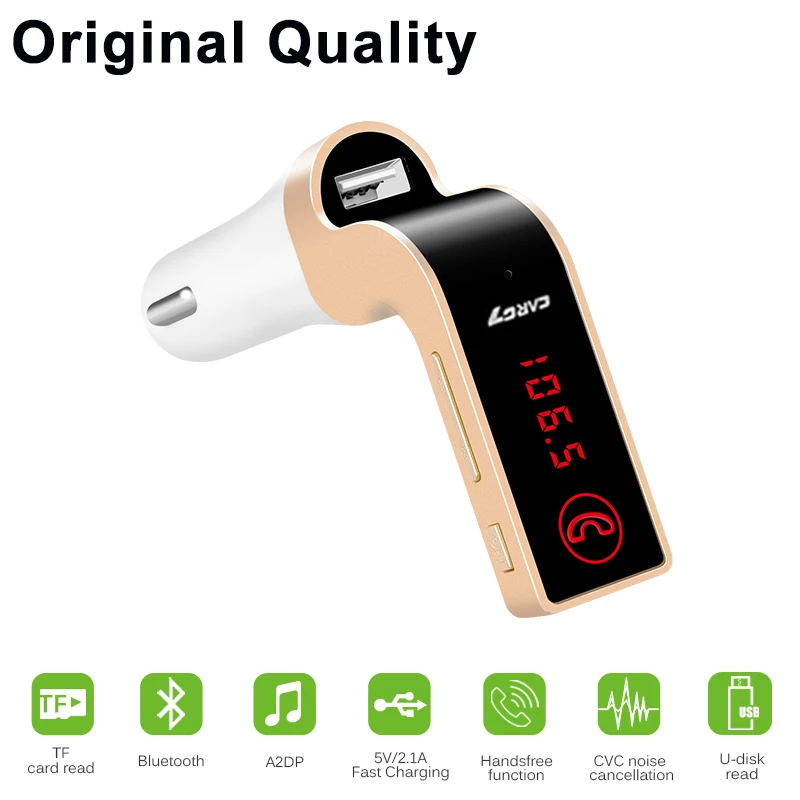G7 Car MP3 Player Bluetooth FM Transmitter Wireless Auto Music with USB Charger Hands-Free Car Kit AUX Modulator