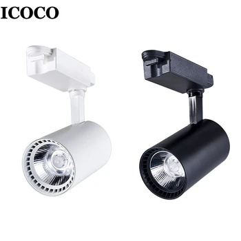 

ICOCO 10W COB LED Track Light Clothes Shop Ceiling Lamp Open Mounted Rail Spot Light Super Bright Adjusttable Angle Down Lamp