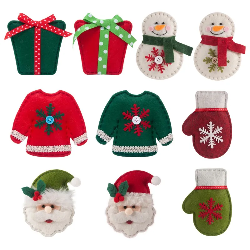 10 шт. рождественские украшения креативный Санта-Клаус Снеговик Подарочная перчатка Рождественская елка маленькая подвеска Adornos De Navidad Kerst подарок - Цвет: A
