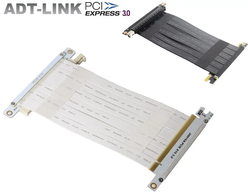 Двойные Реверсивные удлинительные кабели для графической карты черные белые PCIe 3