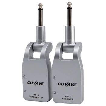

Cuvave Wp-1 2.4G Wireless Guitar System Transmitter & Receiver Built-In Rechargeable Lithium Silver wireless guitar transmitter