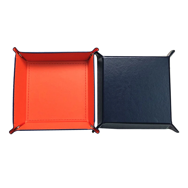 Foldable PU Leather Felt Square Storage Tray