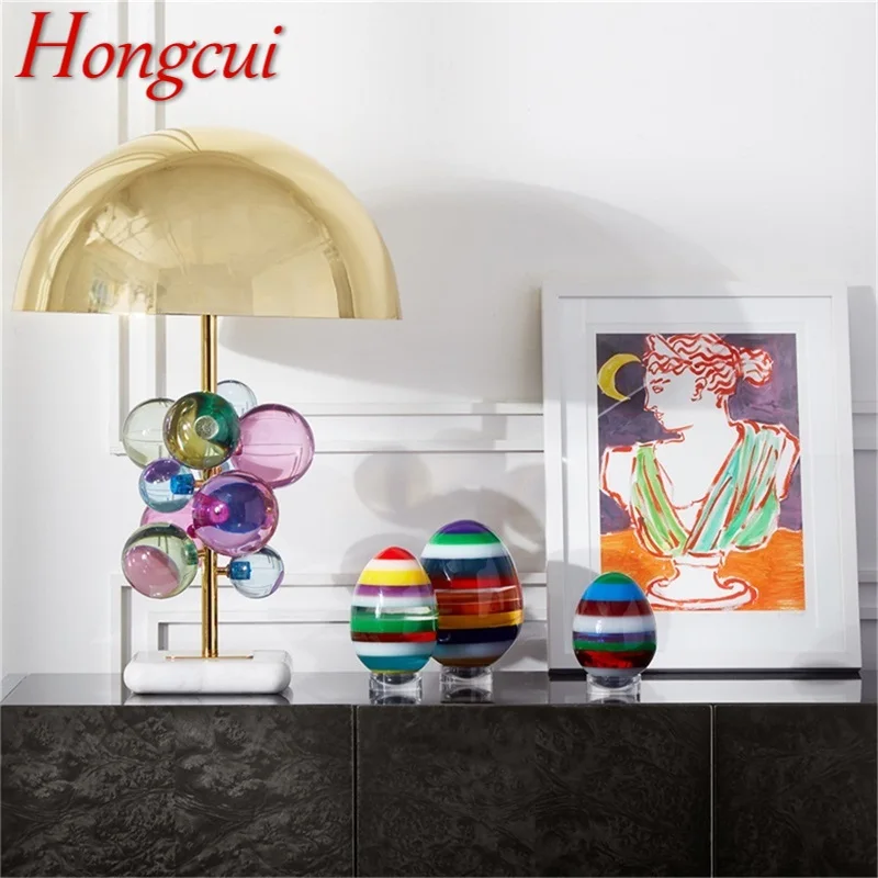 

Hongcui Modern Table Lamp Crystal LED Desk Light Marble Base Creative Design Decorative for Home Bedroom Living Room Office