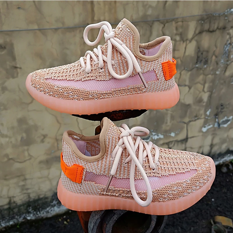 

Children's casual sports running shoes for boy girl Lace-up rubber sole