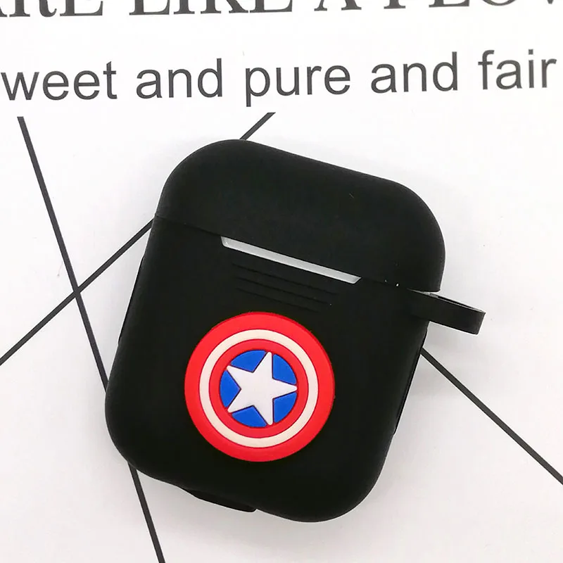 Чехол с героями мультфильмов Draadloze Bluetooth Voor Apple AirPods Siliconen Opladen Hoofdtelefoon Gevallen Voor Airpods 2 Beschermhoes - Цвет: 1