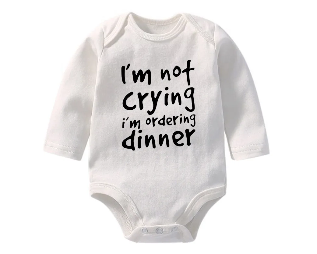 

I'm not crying print Boys Body Long Sleeve 3 6 9 12 18 24 Months Baby Clothes baby rompers newborn BR-1918