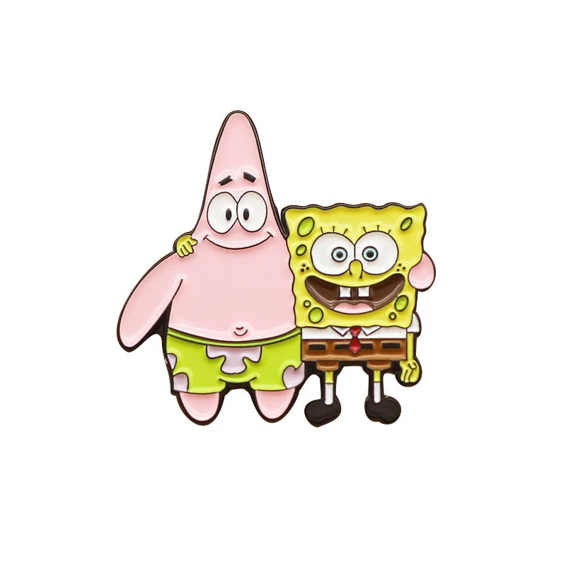 Аниме Губка Боб Патрик звезда эмаль брошь Милая фигура модные булавки Броши