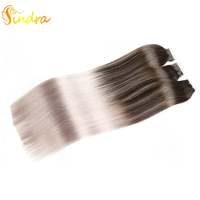 

Sindra 100% Real Remy Human Hair Extension Skin Weft Human Hair Mix Colors Straight 40pcs 20pcs Tape In Extension