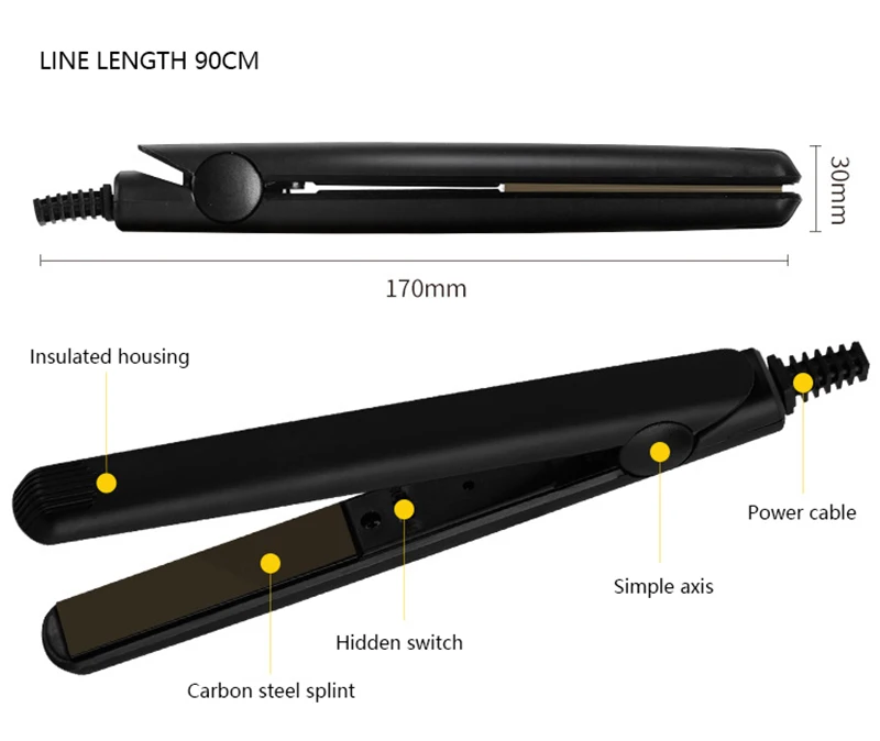 Мини прямые волосы щипцы для завивки волос керамический материал быстрая теплопроводность Влажная и сухая двойное использование простая быстрая Укладка волос