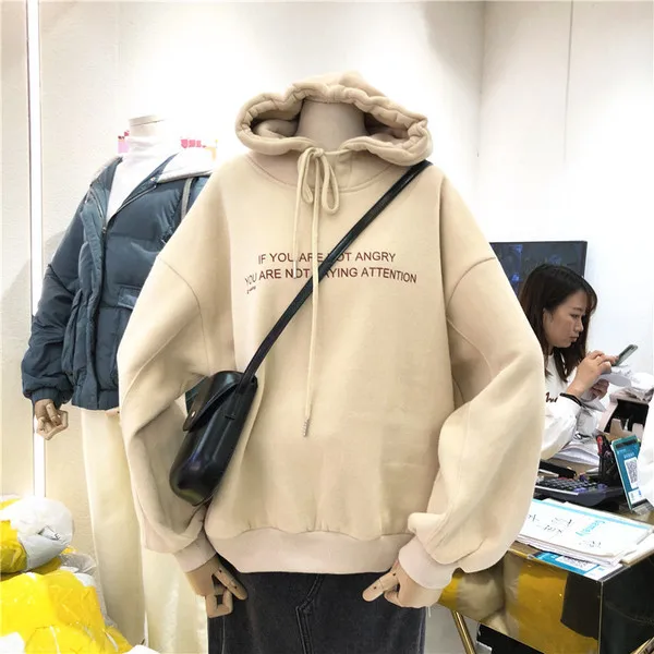 

Autumn Garments New Type Women's Wear Alphabetic Hat Cover Women Suede Coat Letter Pullovers Sweatshirt Women