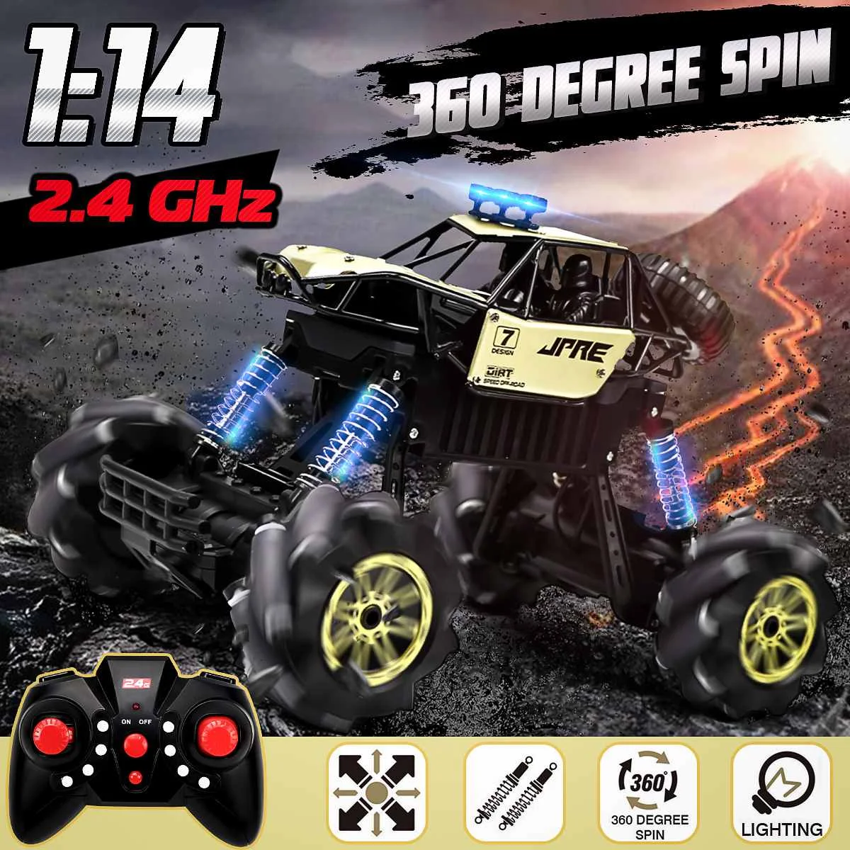 RC автомобиль 1/14 4WD пульт дистанционного управления высокоскоростной автомобиль 2,4 ГГц электрический RC игрушки круглый Дрифт грузовик багги внедорожные игрушки Дети Suprise