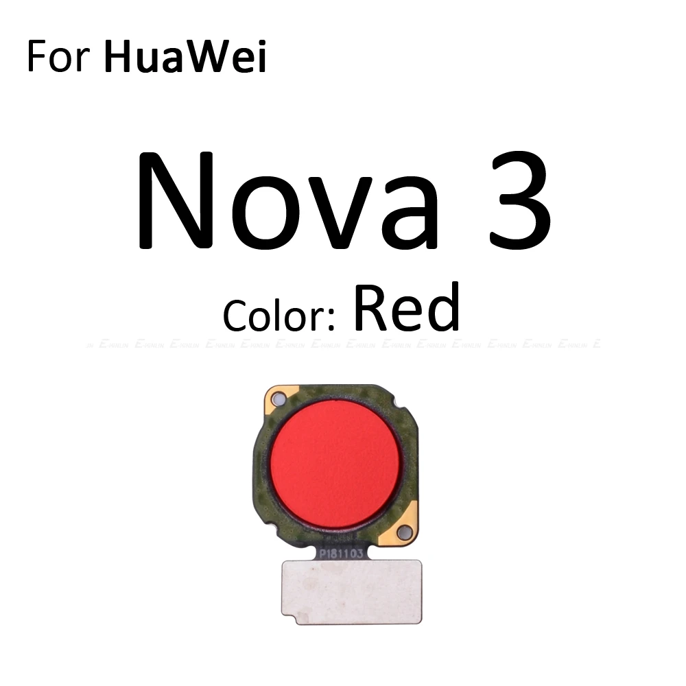 Кнопка подключения датчика отпечатков пальцев для HuaWei Nova 5i 4 3 3i 3e сенсорный ID Кнопка возврата меню разъем гибкий кабель лента - Цвет: For Nova 3 Red