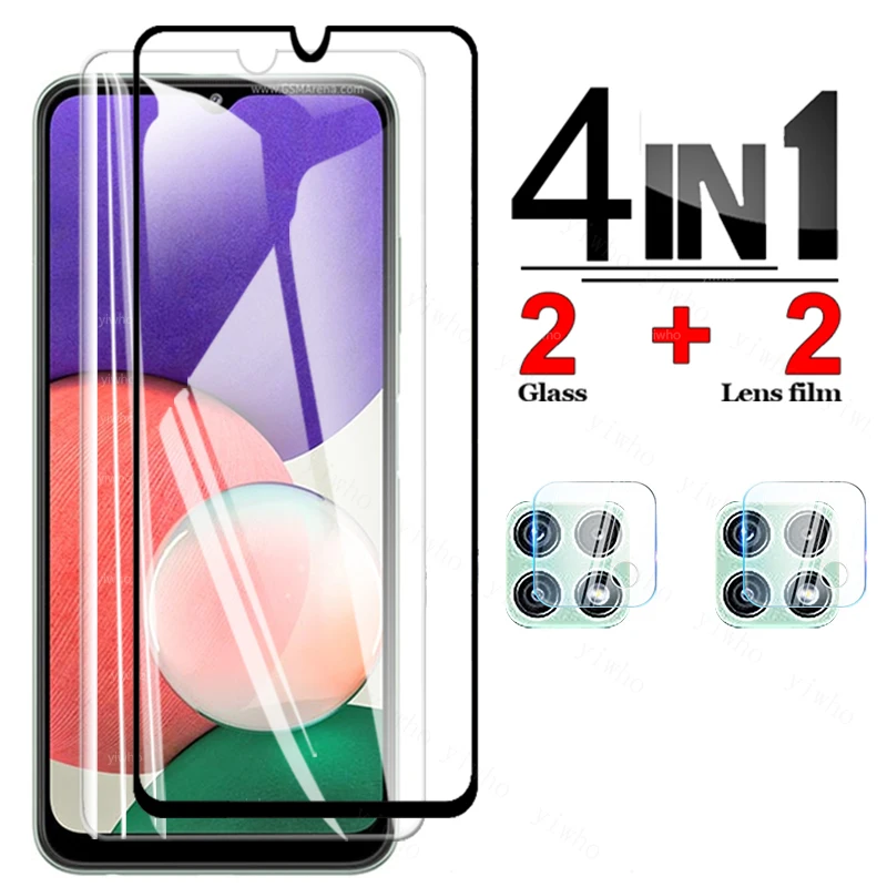 Tempered Glass For Samsung Galaxy A22 5G Screen Protector Camera Lens Film on 4G A225G Protective a22 | Мобильные телефоны и