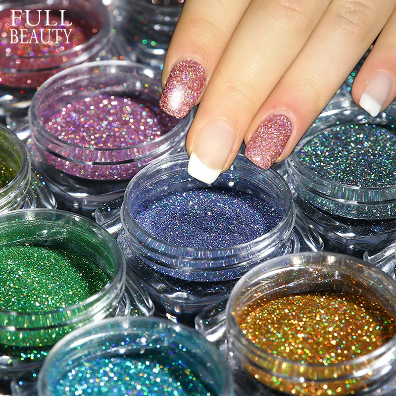 

1Box Shining Iridescent Laser Powder Dust Nail Art Holographic Mirror Magic Glitter Nail Pigment DIY Sequin Accessories CH1028-1