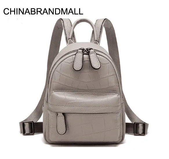 

Genuine Leather Small Size Women Backpack School Bag High Quality
