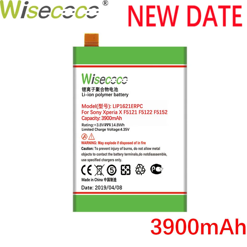 

WISECOCO 3900mAh LIP1621ERPC Battery For Sony Xperia X F5121 F5122 F5152 5.0 For Xperia L1 G3311 G3312 G3313+Tracking Number