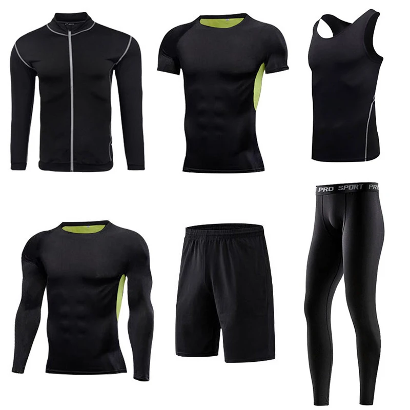 Men sportswear-S2 Мужская спортивная одежда, Компрессионные спортивные костюмы, светоотражающие спортивные костюмы, спортивные комплекты для бега, тренировок, фитнеса, тренажерного зала, комплекты для бега для мужчин - Цвет: Men sportswear-S2