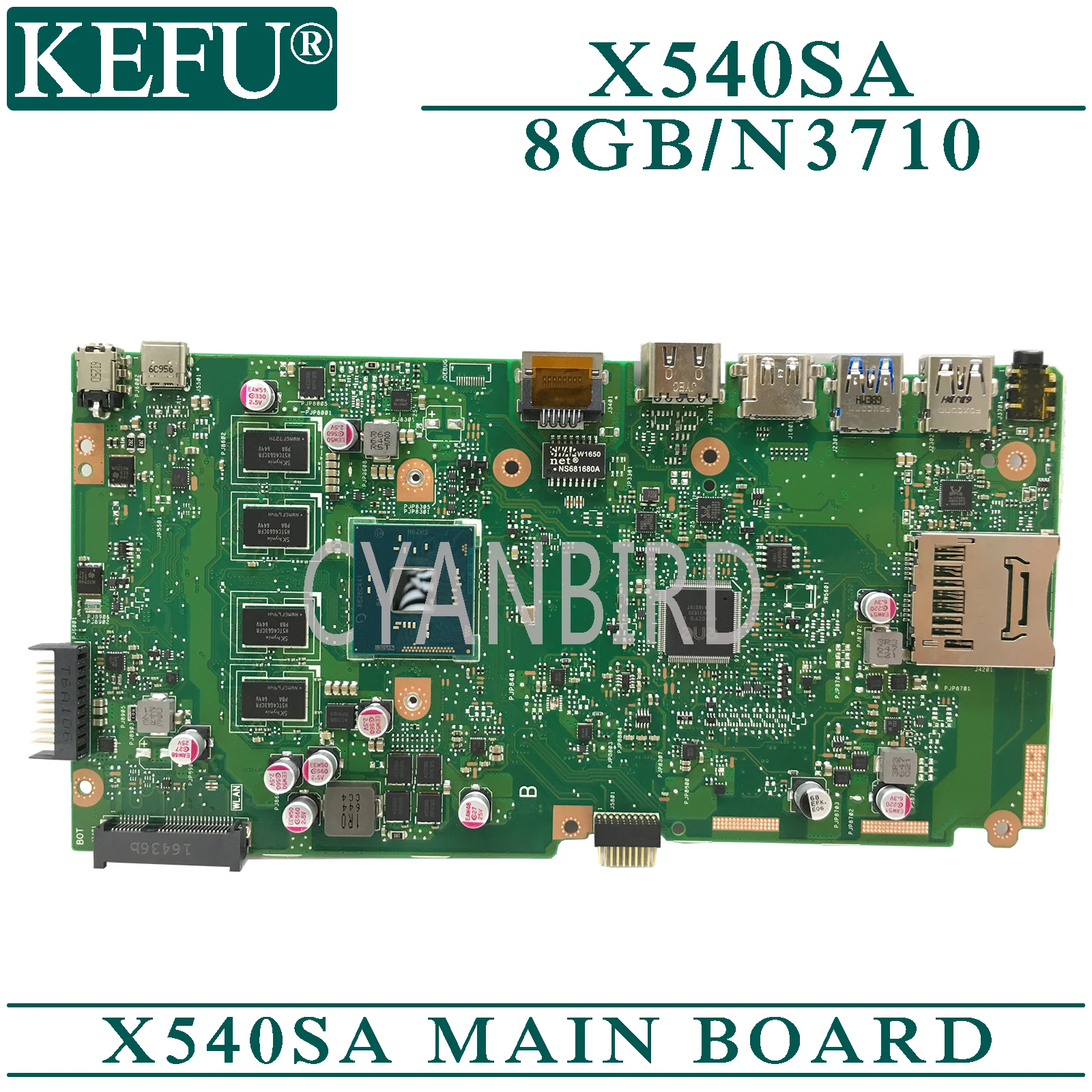 

KEFU X540SA original mainboard for ASUS X540SA with 8GB-RAM N3710/N3700 Laptop motherboard