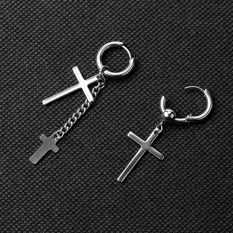 

KPOP Simple Cross Five-pointed Skull Bangtan Boys Album Stud Earrings Jewelry Accessories For Mens And Womens Earring DNA Korean