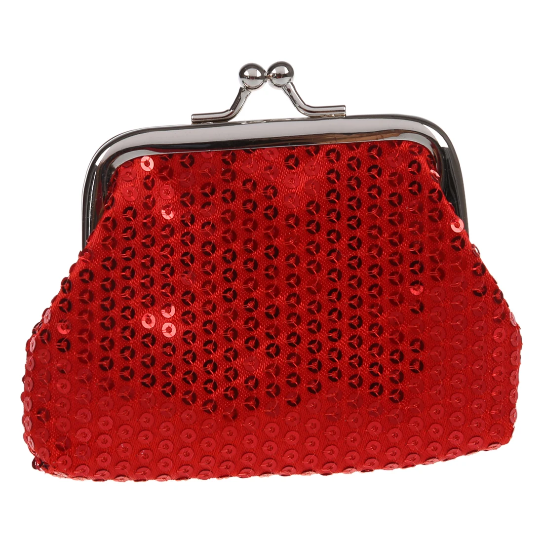 Red Женская Блестки Монета Кошелек Пряжка мини кошелек(розовый красный - Color: Red