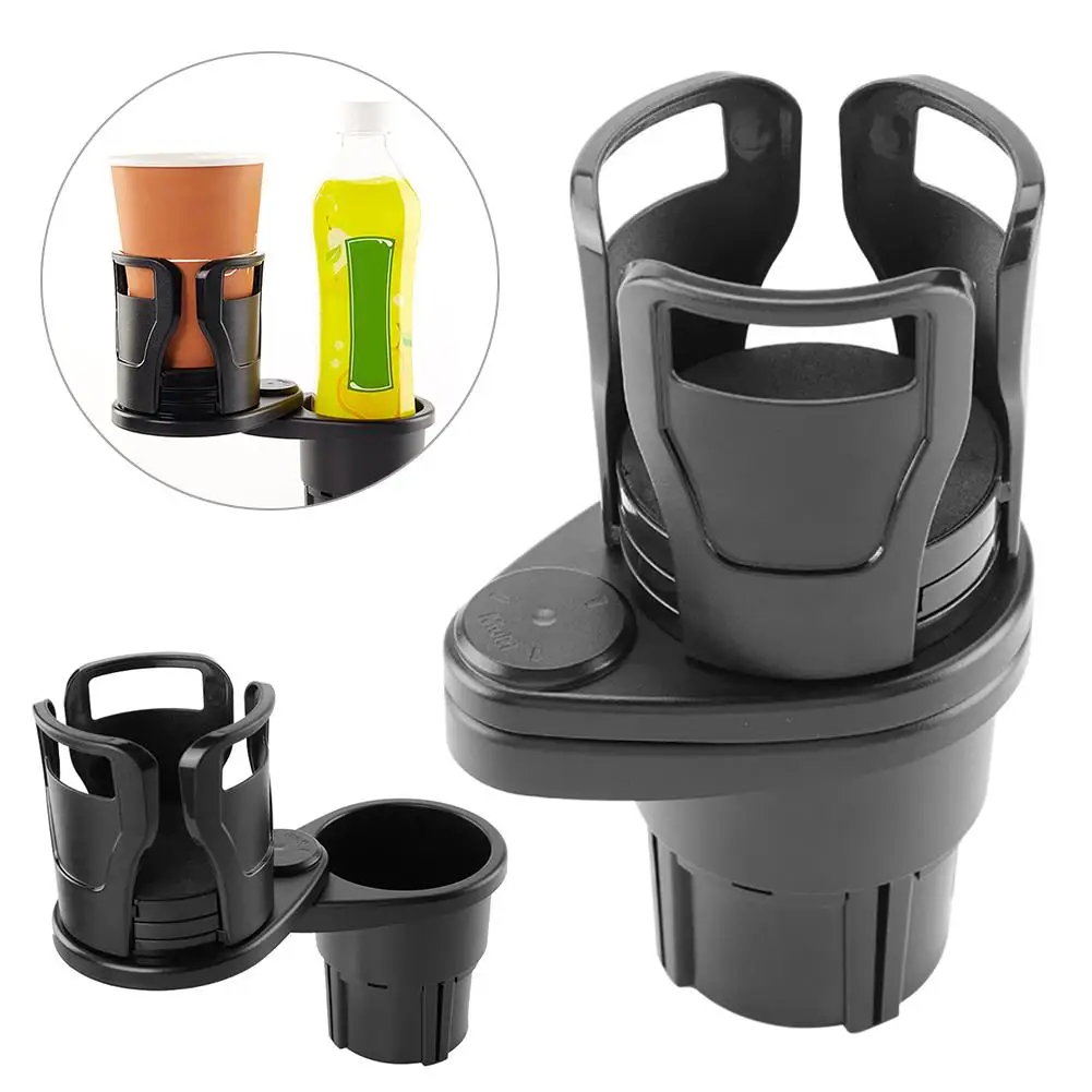 

Vehicle-mounted Water Cup Drink Holder 2 in 1 Multifunctional 360 Rotating Dual Cup Mount