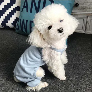 

Pet clothes spring and summer clothes Teddy clothes fat dog bichon cotton thin section four-legged vest cute small dog clothe