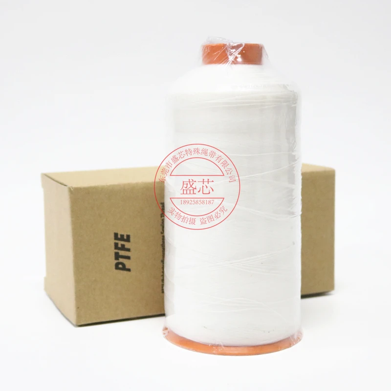 PTFE швейная нить кислота и щелочь-стойкая высокая температура пламени PTFE ткань мешок специальная швейная линия, PTFE швейная нить