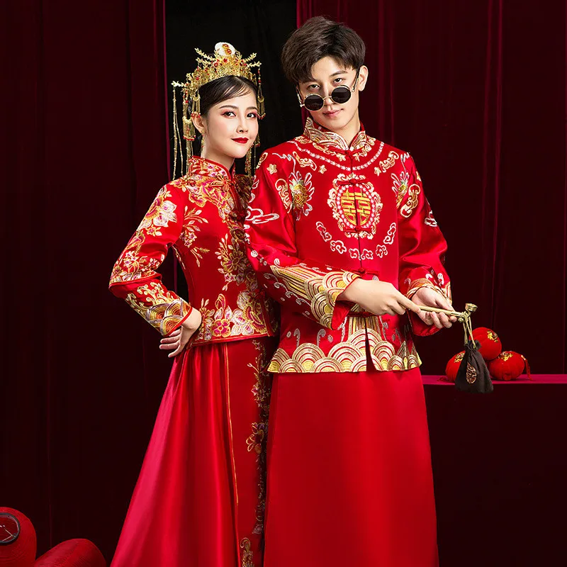modern red dress