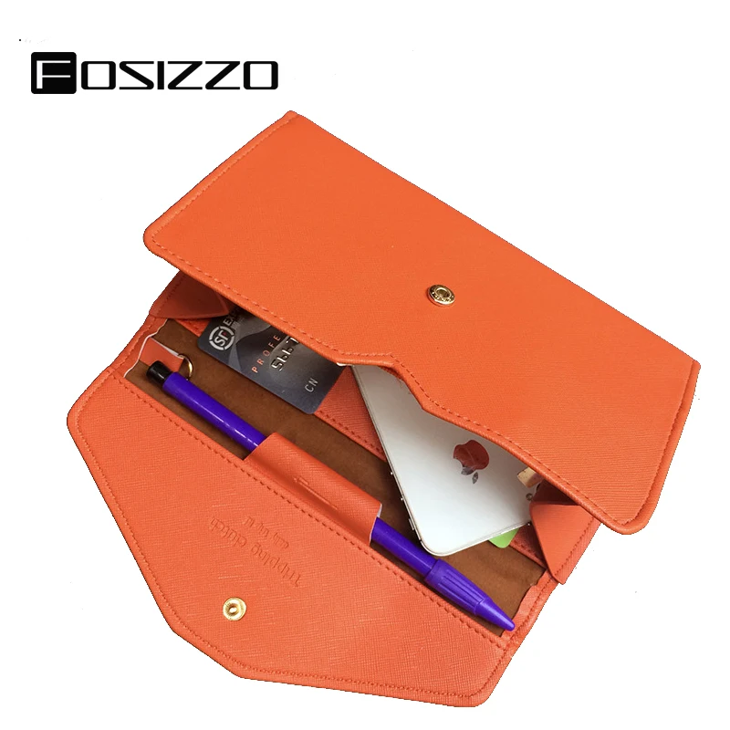 

FOSIZZO Passport Wallet PU Hasp Closure with Pen Holder iPhone 11 Pro Case Cash Wallet Long with Ticket Pouch Wallets FS5116