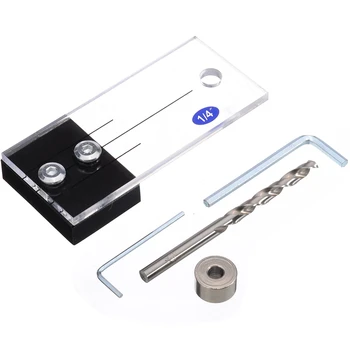 

1/4 Inch Dowel Drilling Jig Kit Wood Drilling Guide Hole Locator Woodworking Tool for DIY Carpentry Tools
