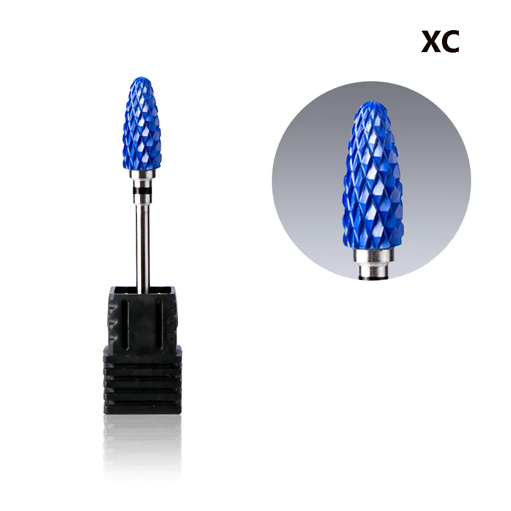 Керамическая фреза Радуга карбид-вольфрамовый ногти сверло для электрического маникюра машина Электрические роторные фрезы пилки для ногтей - Цвет: Blue-XC