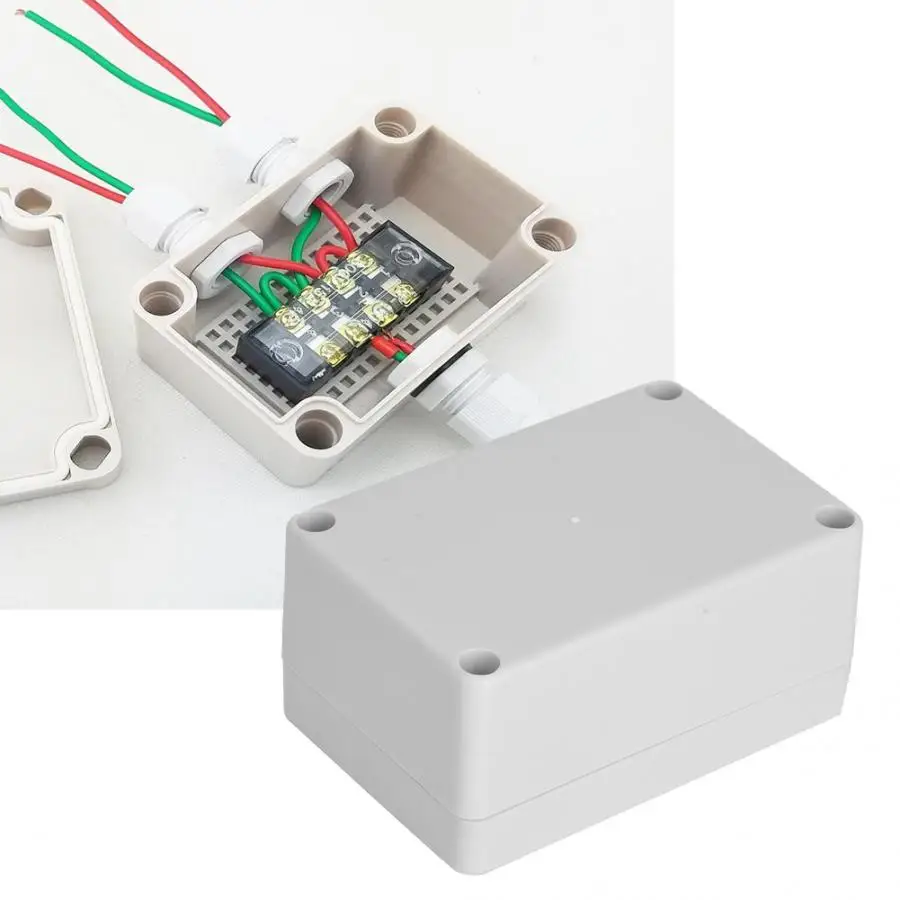 

ABS Power Junction Box Electronic Project Instrument Enclosure Wiring Connection Case Outdoors Supplies 100x68x50mm