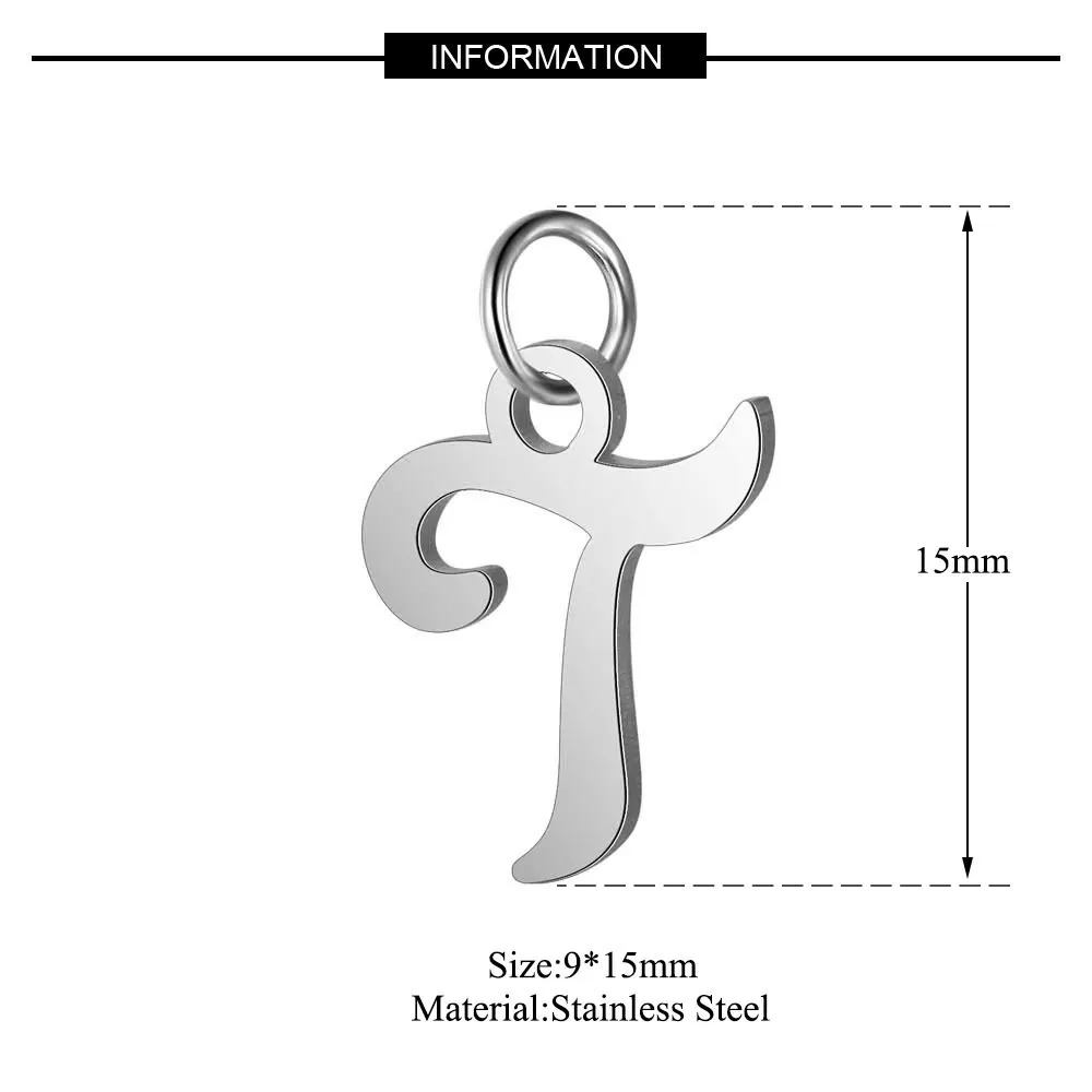 5 шт./лот 316L нержавеющая сталь полированная сталь Цвет алфавит амулеты DIY инициалы из A-Z алфавитов Подвески Аксессуары - Окраска металла: T544S-T