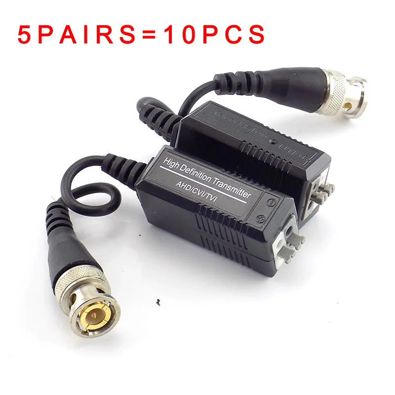 

5pairs Passive Video Balun Male BNC to UTP Cat5/5e/6 Camera Accessories Twisted Pairs Adapter for CCTV HD CVI/TVI/AHD K13