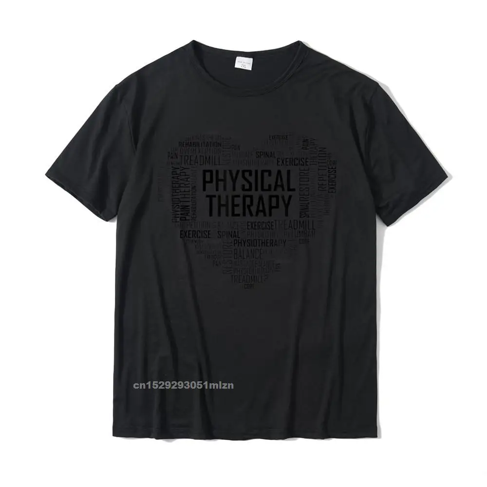 Customized Tops & Tees Newest O-Neck Normal Short Sleeve 100% Cotton Fabric Men T Shirts Custom Tops Shirt Free Shipping PT Physical Therapy T Shirt Gift Heart Therapist Month__3297 black