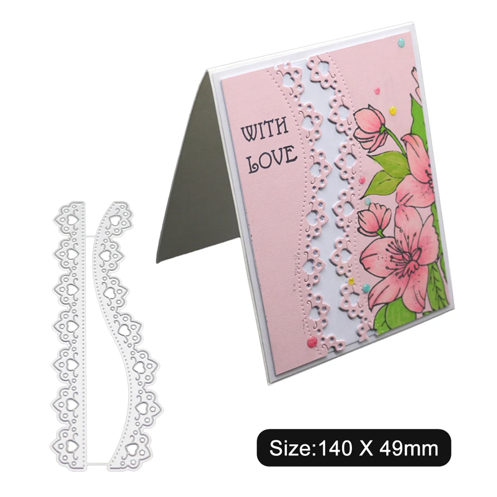 

2 Pcs Lace Edge Frame Adv-one Metal Cutting Dies Stencils For DIY Scrapbooking Embossing Paper Cards Photo Album Making Craft