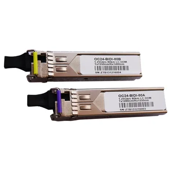 

80KM 1.25G BiDi/WDM SFP Fiber Module 1490nm/1550nm SC/LC Compatible SFP Fiber Optic Transceiver