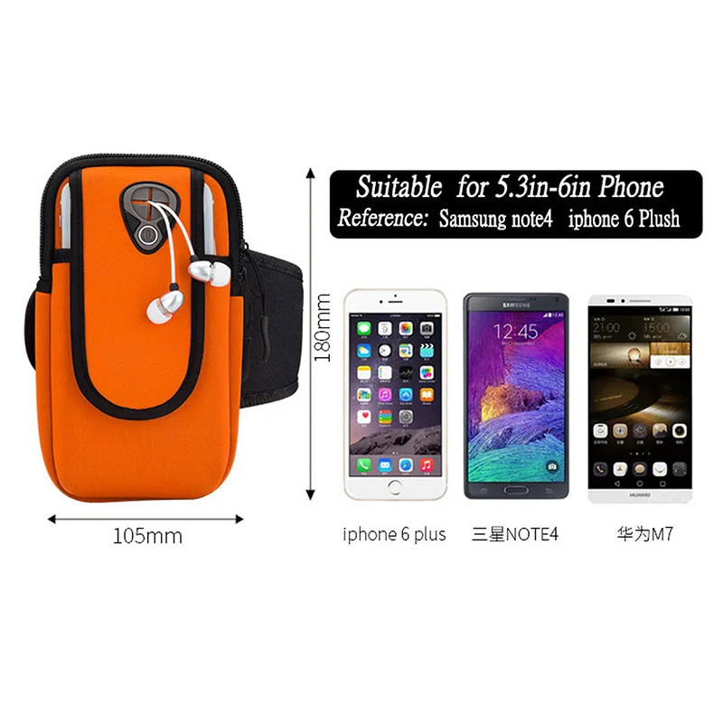 Universal Running Bag Sports Armband Waterproof Mobile Phone Keys Pouch Running Bag for Xiaomi Redmi Huawei Iphone Samsung 6