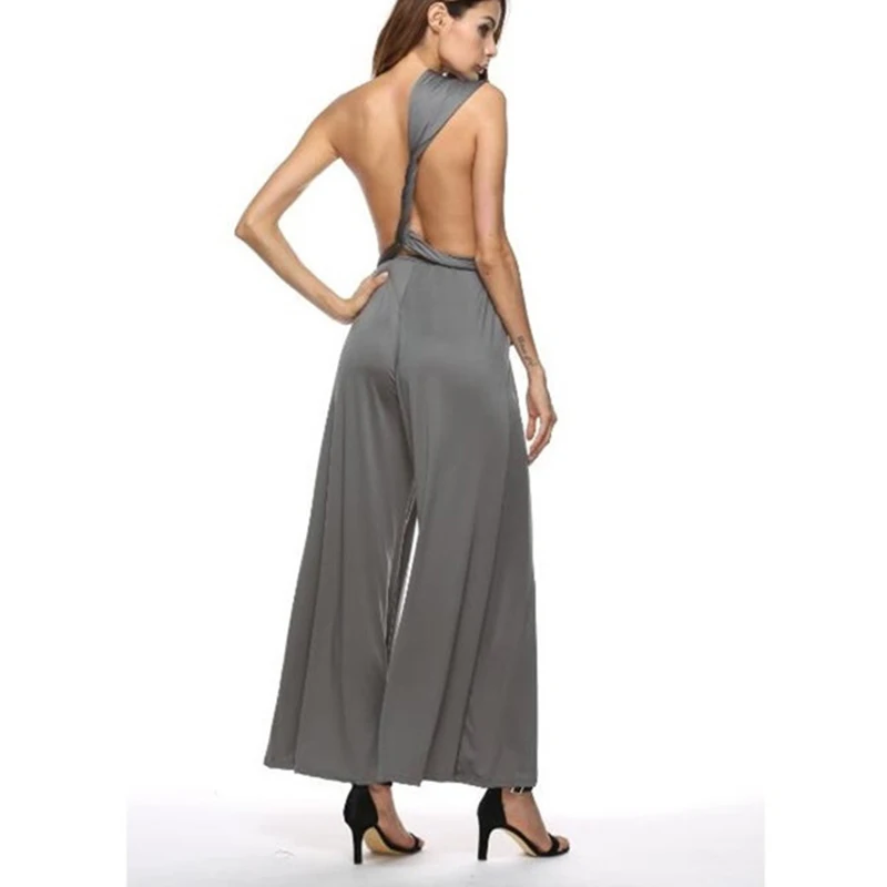 2021 Summer Fashion New Women's Solid Color Multi-rope Multi-wear Cross-sexy Tie-up High-waisted Body Temperament Jumpsuit