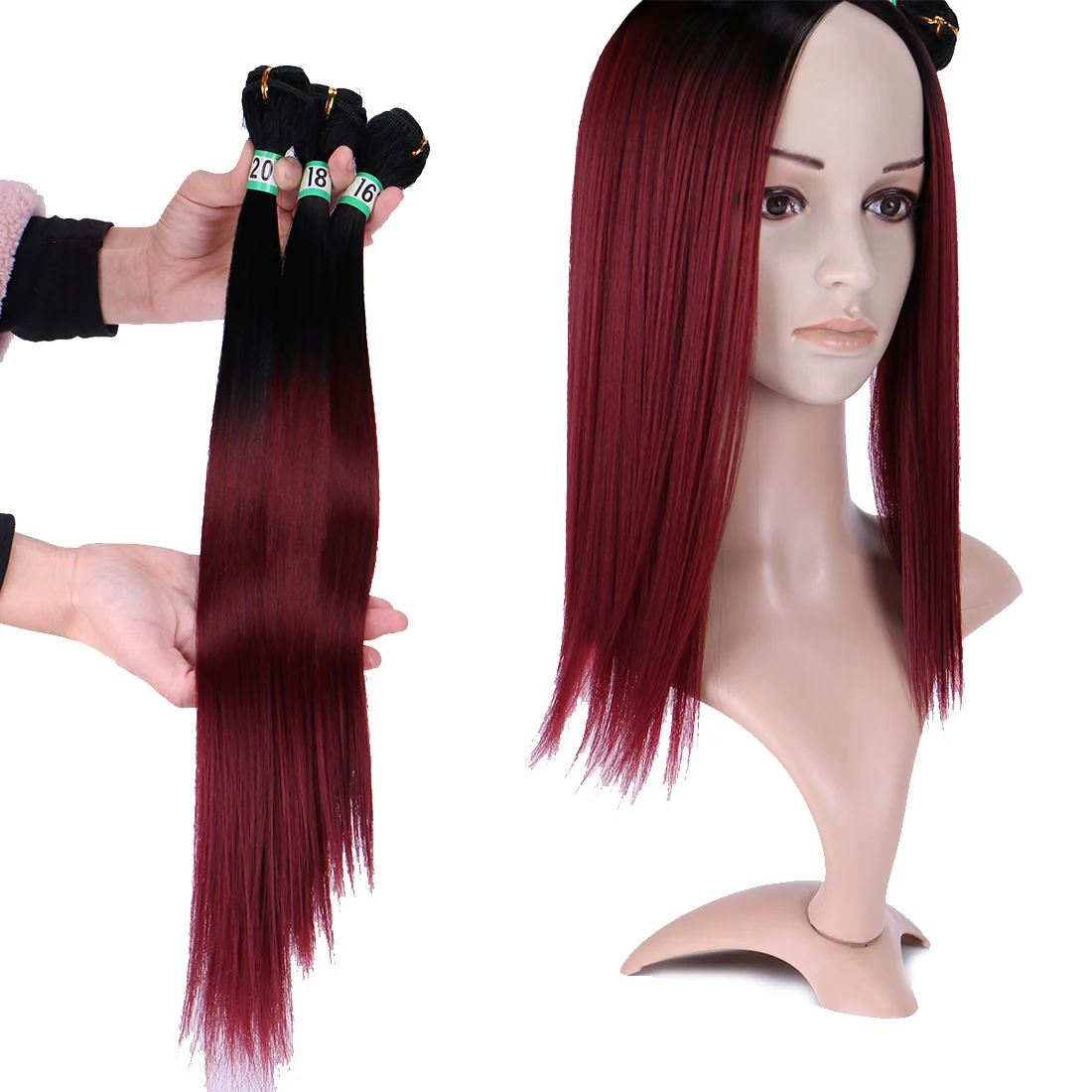 Angie Synthetic Hair Weave Straight Hair Bundles Only High Temperature Synthetic Extensions For Black Women