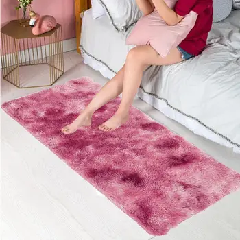 

120x50cm Polyester Fiber Sofa Area Rug Warm Floor Carpet Living Room Shaggy Anti-Skid Fluffy Fluffy Rugs Hotel Bedroom Mat