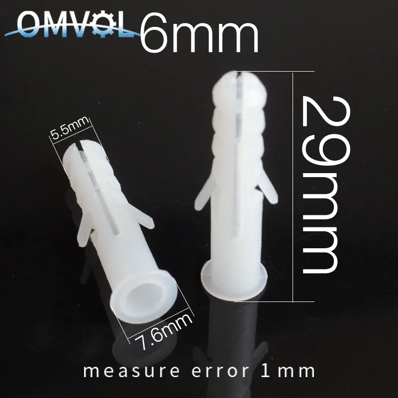 5 мм 6 мм 8 мм 10 мм белый рукав нейлоновые болты пластиковая пробка Расширительная трубка - Цвет: 6mm