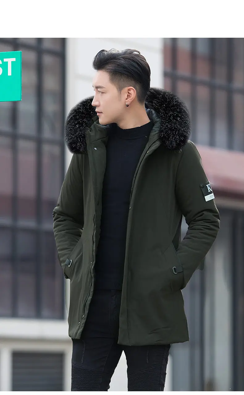 Winter Warm Long Jackets Coat Men Hooded Male Coats Jacket Parka Slim Fitted Cotton Padded Outerwears Clothing 2019 Black Friday 17